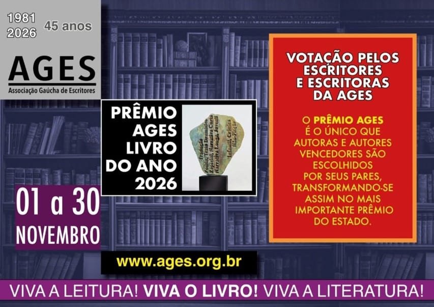 SELECIONADOS OS LIVROS FINALISTASDO PRÊMIO AGES LIVRO DO ANO 2026